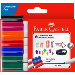 Faber-Castell Connector Whiteboard Marker Assorted Pack of 6