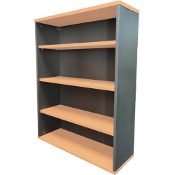 Rapidline Rapid Worker Bookcase 3 Shelves 900W x 315D x 1200mmH Beech And Ironstone