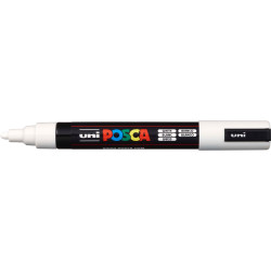 Uni Posca Paint Marker PC-5M  Medium 2.5mm Bullet Tip  White