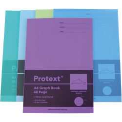 Protext Graph Book A4 10mm Squares 48 Page 70gsm Poly Cover Dolphin