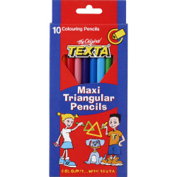 Texta Maxi Triangular Pencils Assorted Pack Of 10