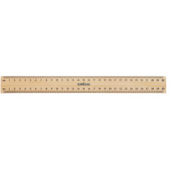 Celco Polished Metal Edge Ruler Wooden 30cm