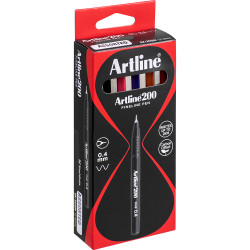 Artline 200 Fineliner Pen 0.4mm 8 Assorted Colours Pack Of 12