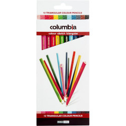 Columbia Coloursketch Coloured Pencil Triangular Assorted Pack Of 12