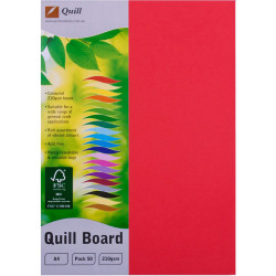 Quill Board A4 210gsm Red Pack of 50