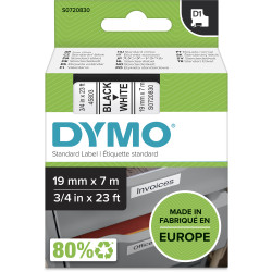 Dymo D1 Label Cassette Tape 19mmx7m Black on White