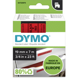 Dymo D1 Label Cassette Tape 19mmx7m Black on Red