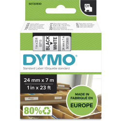 Dymo D1 Label Cassette Tape 24mmx7m Black on White