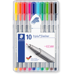 Staedtler 334 Triplus Fineliners 0.3mm Assorted Wallet of 10