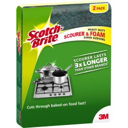 Scotch-Brite Sponges Heavy Duty Foam Scrub Pack of 2