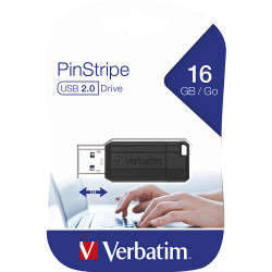 Verbatim Store 'n' Go Pinstripe USB Drive 2.0 16GB  Black