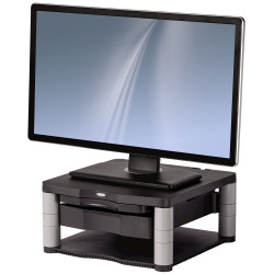 Fellowes Premium Monitor Riser Plus 5 Height Adjustments  with Drawer Graphite