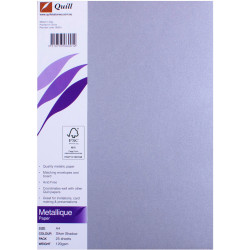 Quill Metallique Paper A4 120gsm Silver Shadow Pack of 25