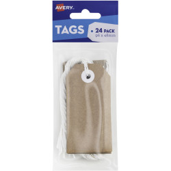 Avery Tag-It Durable Tabs Shipping Tag Size 3 Brown Kraft Pack of 24