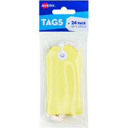 Avery Tag-It Durable Tabs Shipping Tag Size 3 Pastel Yellow Pack of 24