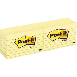 Post-It 635 Notes Original 76x127mm Lined Yellow 100 Sheets Pack of 12