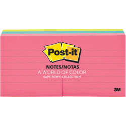 Post-It 630-6AN Lined Notes 76mmx76mm Poptimistic Pack of 6