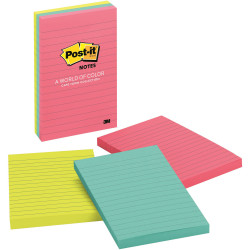 Post-It 660-3AN Lined Notes 101mmx152mm Poptimistic Pack of 3