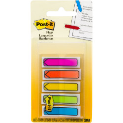 Post-It 684-ARR2 Arrow Flags 12x45mm Bright Blue Green Orange Pink Pack of 100