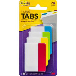 Post-It 686-ALYR Durable Tabs 50x38mm Filing Bright Assorted Pack Of 24