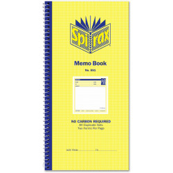 Spirax 551 Memo Book Duplicate 279x144mm 80 Sets Carbonless Side Opening