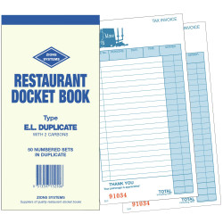 Zions ELD Docket Book Duplicate Carbon 200x100mm 25 Sets