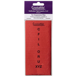 Crystalfile Indicator Tab Inserts A-Z Red Pack Of 60