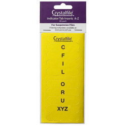 Crystalfile Indicator Tab Inserts A-Z Yellow Pack Of 60