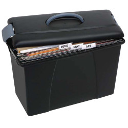 Crystalfile Carry Case 18L Foolscap Black with Grey Trim