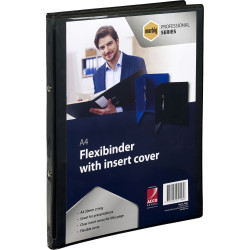 Marbig Professional Flexi Binder Insert A4 2 Ring 20mm Black