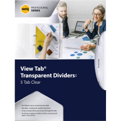 Marbig Professional Series A4 5 View Tab Dividers Transparent Clear