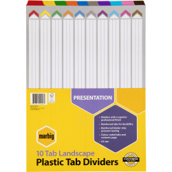 Marbig Plastic Divider A3 Reinforced 10 Tab Landscape Multi Colour