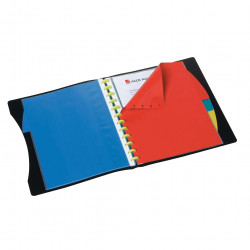 Marbig Kwikzip Display Book A4 Refillable 20 Pocket With 4 Colour Dividers Black Cover