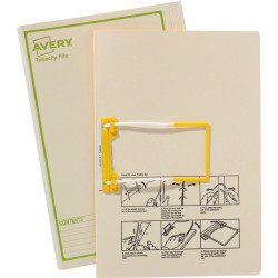 Avery Tubeclip File Foolscap Buff Printed Green