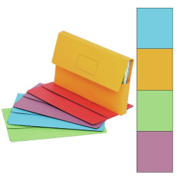 Marbig Slimpick Document Wallet Foolscap Manilla 30mm Gusset Assorted Pack Of 10