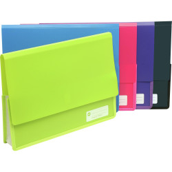 Marbig Polypick Document Wallet A4 Heavy Duty 45mm Gusset Pink