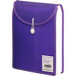 Bantex Attache File Top Load A4 Polypropylene With Button Closure Violet