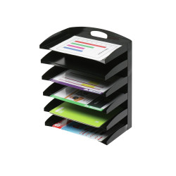 Marbig Desktop Organiser 6 Tier Metal Black L385Xw230Xh500Mm Black