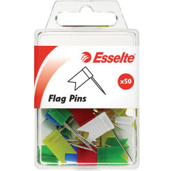 Esselte Flag Pins 10x18x33mm Assorted Pack Of 50