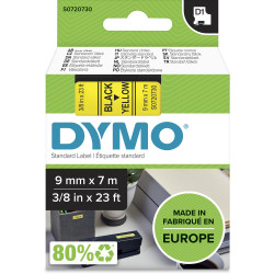 Dymo D1 Label Cassette Tape 9mmx7m Black on Yellow