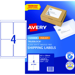 Avery Internet Shipping Laser & Inkjet Labels White L7169 99.1x139mm 4UP 40 Labels