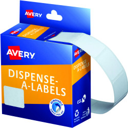 Avery Removable Dispenser Labels 19x24mm Rectangle White Pack of 650