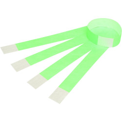 Rexel Wrist Bands With Serial Number Fluro Green Pack Of 100