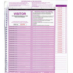 Zions CVSFR Visitors Pass System 250 Visitors Pass Slips To Suit BCVSFR Pack of 250