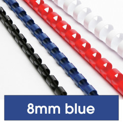 Rexel Plastic Binding Comb 8mm 45 Sheet Capacity Blue Pack of 100