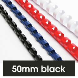 Rexel Plastic Binding Comb 50mm 450 Sheet Capacity Black Pack of 50
