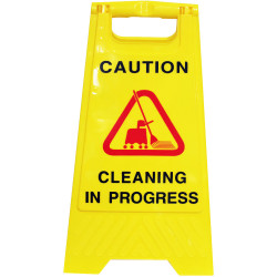 Cleanlink A-Frame Safety Sign Cleaning In Progress 320x310x650mm Yellow