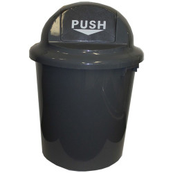 Cleanlink Circular Rubbish Bin With Bullet Lid 60 Litres Grey