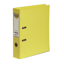 Marbig Linen PE Lever Arch Binder A4 75mm Lemon