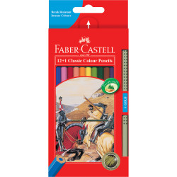 Faber-Castell Classic Colour Pencils Assorted Including 1 Gold Pencil Pack of 12